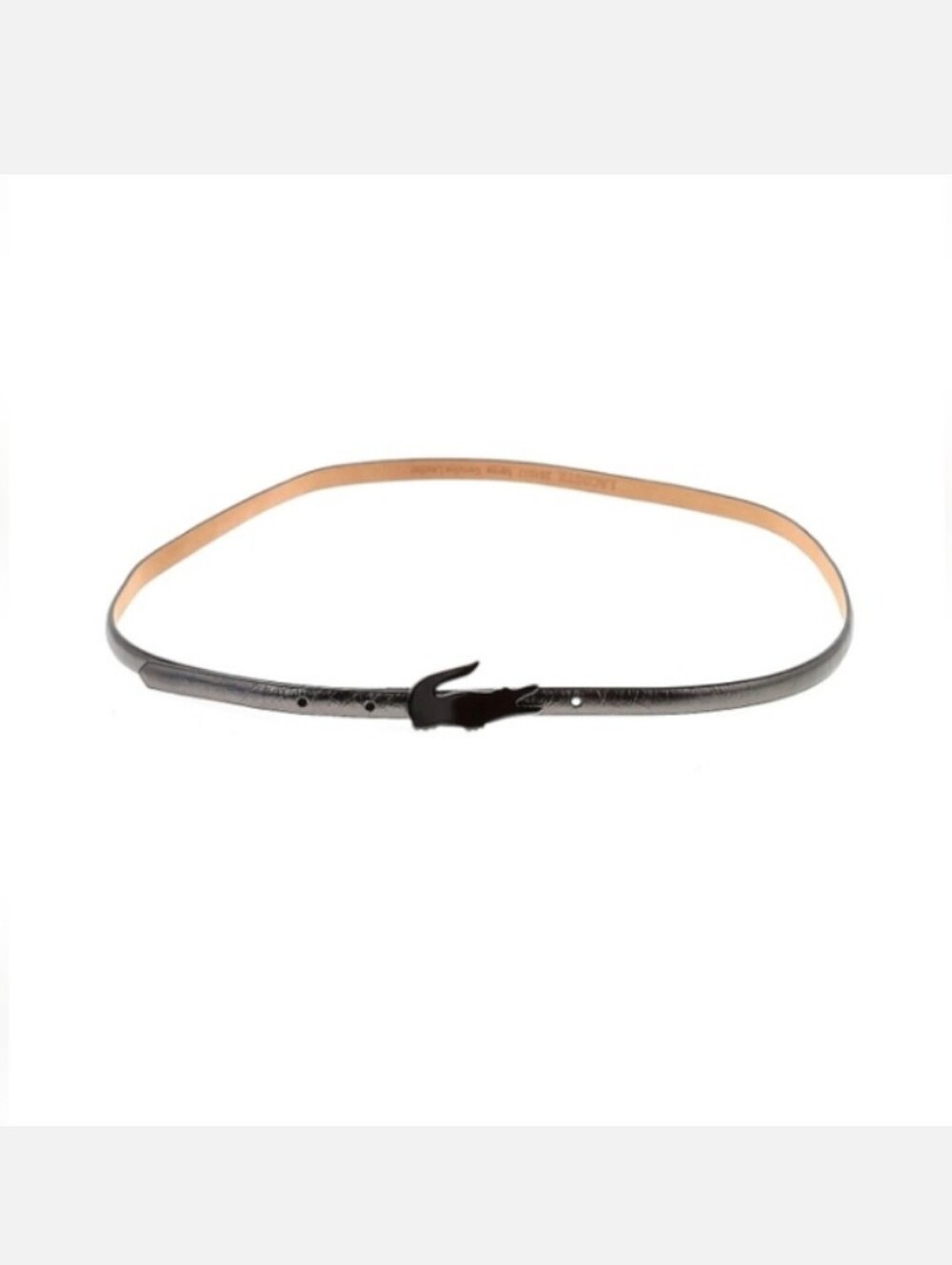 Lacoste Black and Tan Women's Genuine Leather Belt OS - Picture 2 of 2
